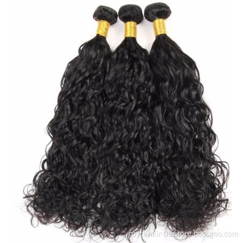 Alibaba best sellers Brazilian Human Hair Bundles Water Wave Texture Double Drawn Cuticle Aligned Hair Weaves